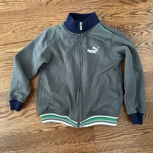 Puma kids jacket/pants - tracksuit gray navy green & white both with pockets
